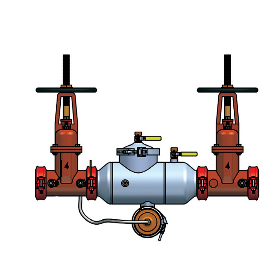 Apollo RPLF4A Backflow Preventer with OSY Grooved Shut-off Valves