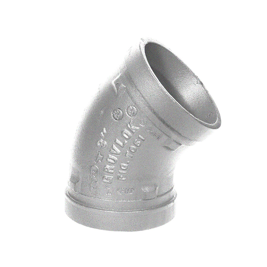Gruvlok FIG 7050 Galvanized 45 Degree Elbow