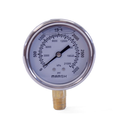 Marsh J76 Series Liquid Lower Mount Pressure Gauge
