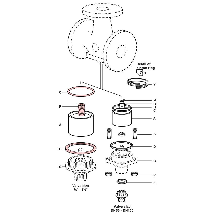 Spirax Sarco TW Piston Sealing Ring Set