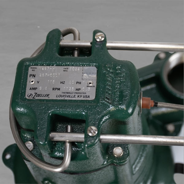 Zoeller M267 Sewage Pump Nameplate