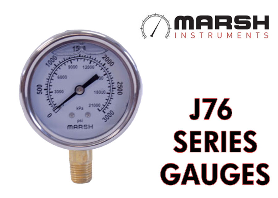 Go to brand page Marsh J76 Series Severe Service Liquid Filled Pressure Gauges