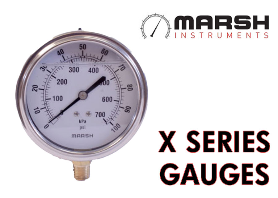 Go to brand page Marsh X Series Severe Service Liquid Filled Pressure Gauges